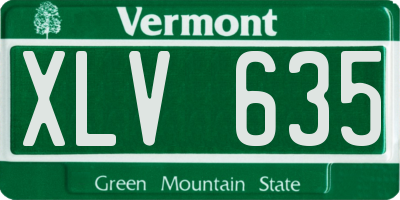 VT license plate XLV635