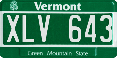 VT license plate XLV643