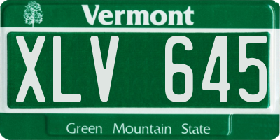 VT license plate XLV645