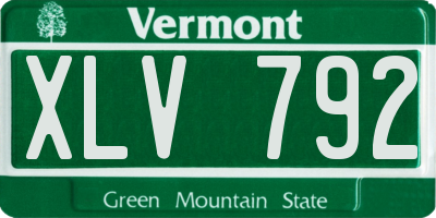 VT license plate XLV792
