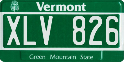 VT license plate XLV826