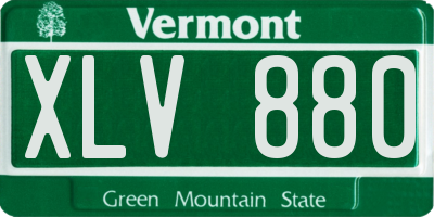 VT license plate XLV880