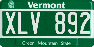 VT license plate XLV892