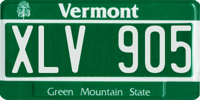 VT license plate XLV905