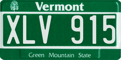 VT license plate XLV915