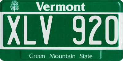 VT license plate XLV920