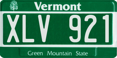 VT license plate XLV921