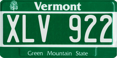 VT license plate XLV922