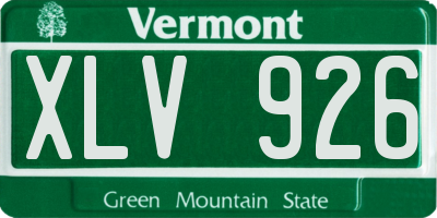 VT license plate XLV926
