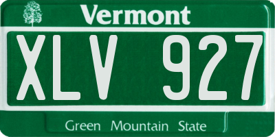 VT license plate XLV927