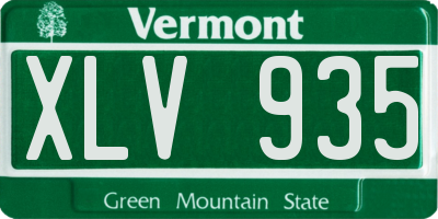 VT license plate XLV935