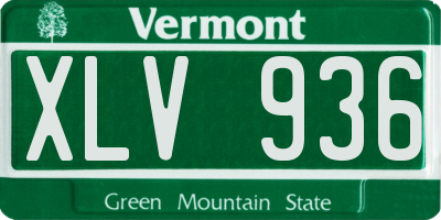 VT license plate XLV936