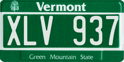 VT license plate XLV937