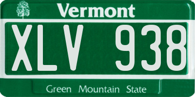 VT license plate XLV938