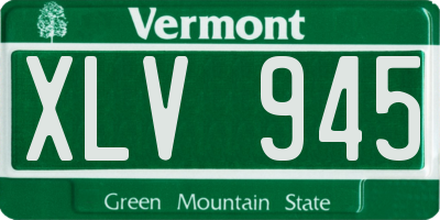 VT license plate XLV945