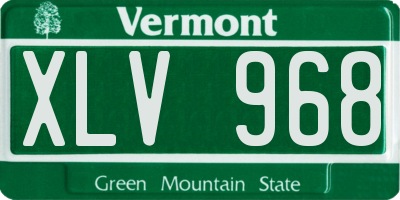 VT license plate XLV968