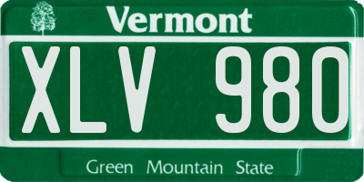 VT license plate XLV980
