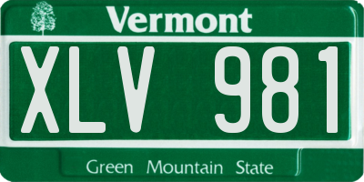 VT license plate XLV981