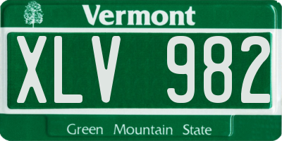 VT license plate XLV982