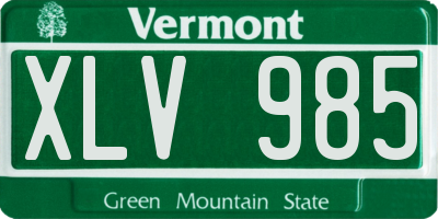 VT license plate XLV985