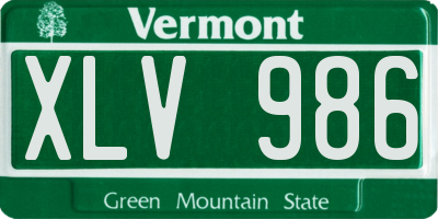 VT license plate XLV986