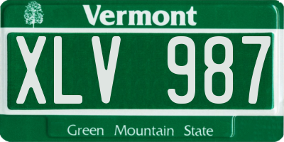 VT license plate XLV987