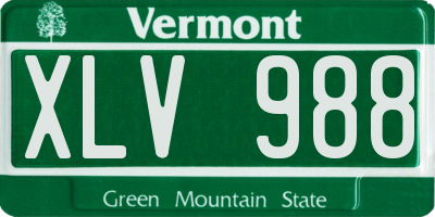 VT license plate XLV988