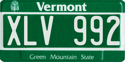 VT license plate XLV992