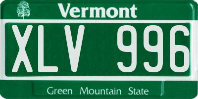 VT license plate XLV996