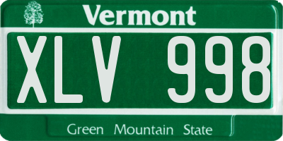 VT license plate XLV998