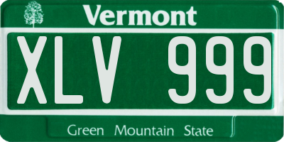 VT license plate XLV999