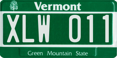 VT license plate XLW011