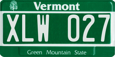 VT license plate XLW027