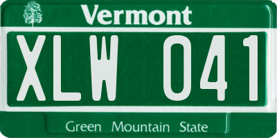 VT license plate XLW041