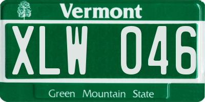 VT license plate XLW046