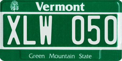 VT license plate XLW050