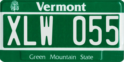 VT license plate XLW055
