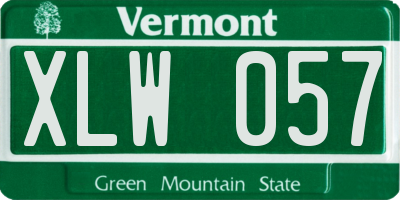 VT license plate XLW057