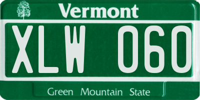 VT license plate XLW060