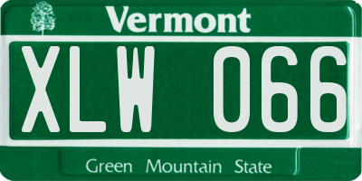 VT license plate XLW066