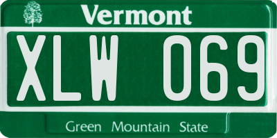 VT license plate XLW069
