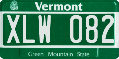 VT license plate XLW082