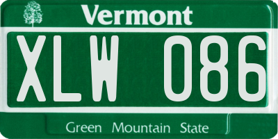 VT license plate XLW086