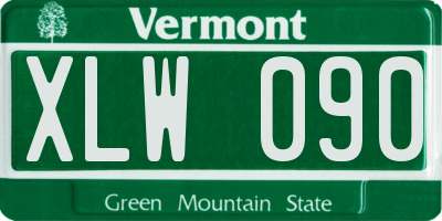 VT license plate XLW090