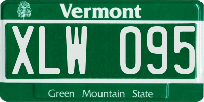 VT license plate XLW095