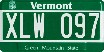 VT license plate XLW097