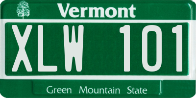 VT license plate XLW101