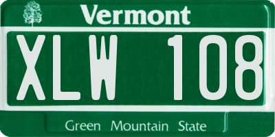 VT license plate XLW108