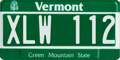 VT license plate XLW112