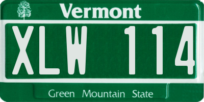 VT license plate XLW114